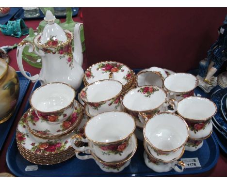 Royal Albert Old Country Roses tea service comprising of teapot, cups, saucers, sugar, jug etc. approx 35 pieces. All first q