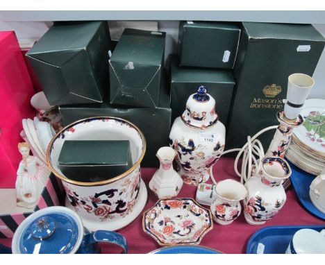 Masons Ironstone Mandalay pattern ceramics to include planter, vases, candlesticks all boxed etc.