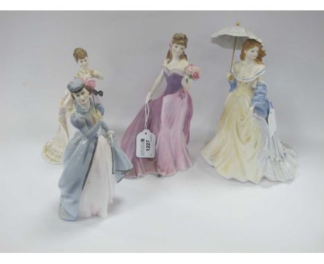 Royal Worcester Figurines 'Jessica' and 'Charlotte' from the Summer Romance Series, plus two further R.W figurines Emily and 