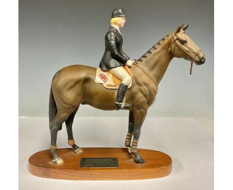 A Beswick Connoisseur model, Ann Moore on Psalm, wooden plinth, 32.5cm high overall