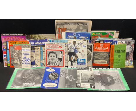 Sport - Football Derby County Football programs and memorabilia - including Manchester City v Derby County 22nd April 1972; D