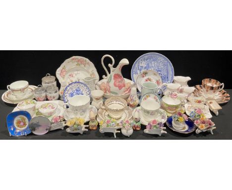 A set of four Royal Crown Derby Posies pattern graduated cream jugs; Limoges style and other continental dishes; Royal Worces