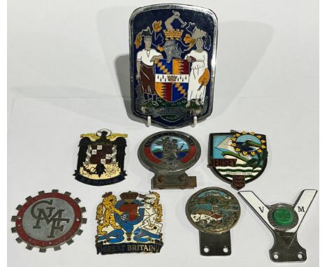 Automobilia - vintage enamel car badges, Order of St Christopher, etc