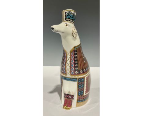 A Royal Crown Derby model, National Dogs Collection, Borzoi, 22cm high, printed mark in red, dated 1991, first quality
