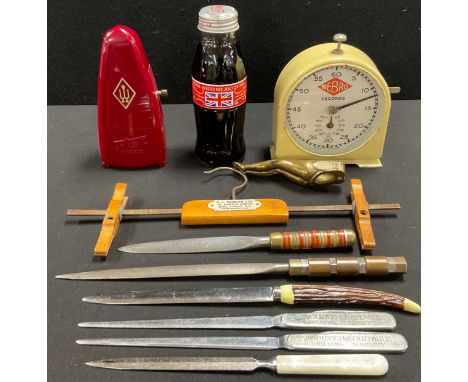 Boxes and Objects - a Taktell piccolo Wittner metronome, 15.5cm high; others, a Nebro clock timer, 15cm high; a Charles and D