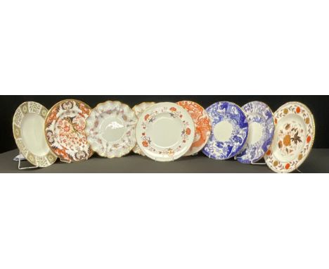 A Royal Crown Derby Royal Antoinette shaped circular dinner plate, first quality; another, Royal Pinxton Roses; other Royal C