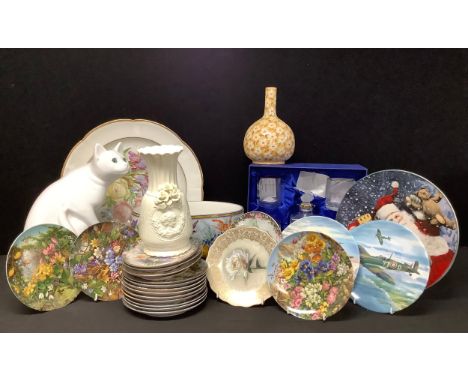 A Bradford Exchange Heroes of the Sky decanter set, boxed; a collection of Furstenberg porcelain collectors plates; others; a