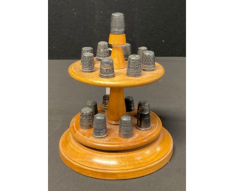 A collection of twelve silver thimbles, 19th century and later, including Charles Horner, James Walker, etc [40.5g]; other th