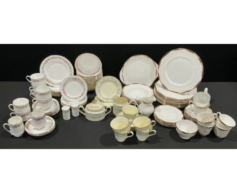 A Royal Doulton Prism dinner and tea service for six, comprising dinner plates, dessert bowls, side plates, cream jug, sugar 