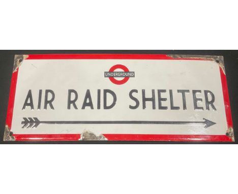 An enamel sign, [London] Underground Air Raid Shelter, 41cm wide