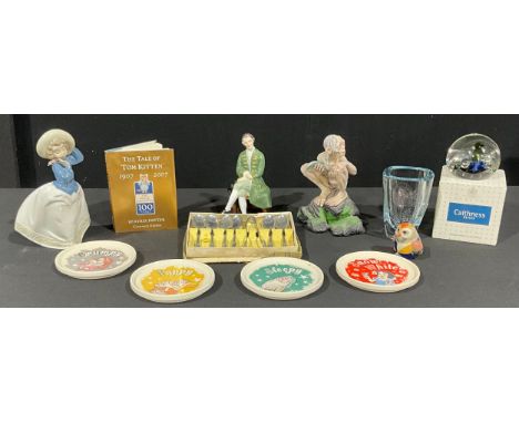 A Royal Doulton figure, A Gentleman from Williamsburg, HN2227; a Lladro figure, girl with finch; a Sideshow Weta model, Lord 