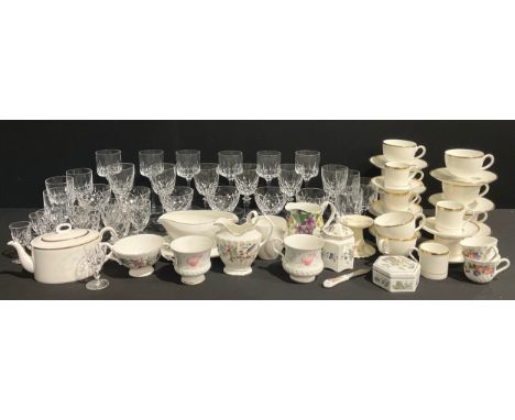 Ceramics and Glass - a Villeroy &amp; Boch crystal glass lustre candlestick, 27cm high; a Wedgwood California part tea servic