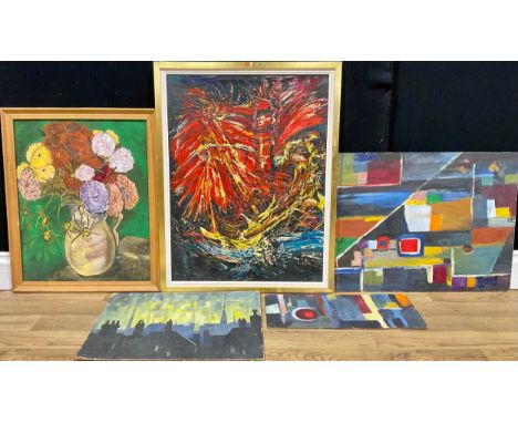 Dubois Pierre (20th century)Abstract Compositionsigned, dated 1968, inscribed to verso, oil on board, 63cm x 47.5cm; other ab