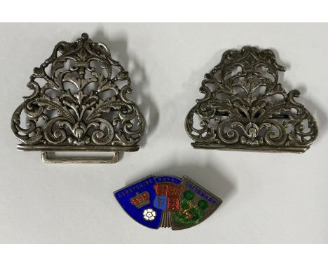 Local Interest - Nursing - an Elizabeth II silver and enamel pin badge, Derbyshire Royal Infirmary, with the Derbyshire Coat 