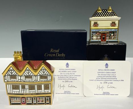 A Royal Crown Derby miniature house model, Mulberry Hall Shop, , specially commissioned by Mulberry Hall of York, limited edi
