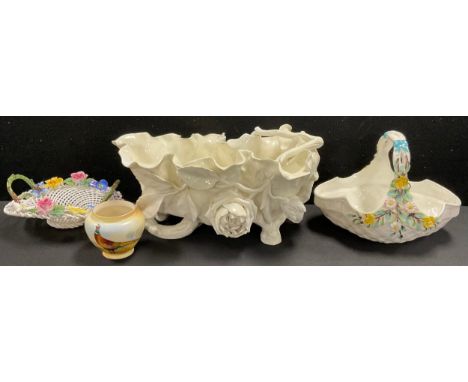 A Locke &amp; Co., Worcester ovoid vase, of small proportions, painted by W. Stinton, with a pheasant, 6.5cm high; a Crown St