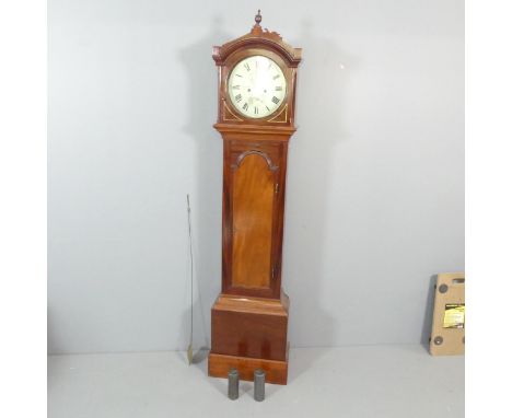 LEECH, ROMSEY - A 19th century eight-day mahogany cased longcase clock, with enamelled circular 12" dial and two subsidiary d