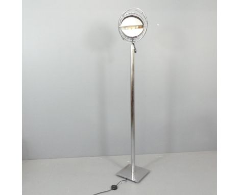 An Art Deco design adjustable globe floor standing lamp in the manner of Jean Damon. H - 190cm. 