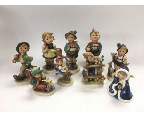 Nine Goebel figures of children - NO RESERVE