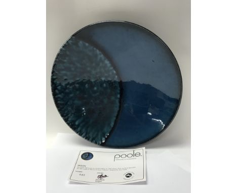 A hand decorated Poole Pottery dish from The Sun and Moon Collection. Complete with origins, box and certificate of authentic
