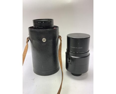 Russian MTL500 Maksutov high power compact mirror telephoto lens in leather carry case with filter set. New, unused despite b