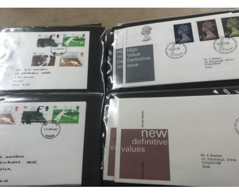 A collection of six Albums of Great Britain first day covers and 3 empty Albums.