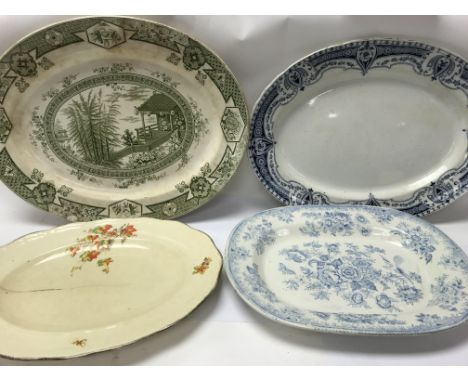 Four large collective plate, including one blue and white B&amp;K plate.