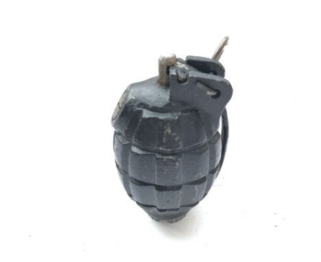 An INERT WW2 No 36 Mills Hand Grenade. Body and base both made by Kendrick in 1944.