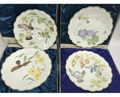 Four limited edition dessert plates by Royal Worcester- The Birds of Dorothy Doughty