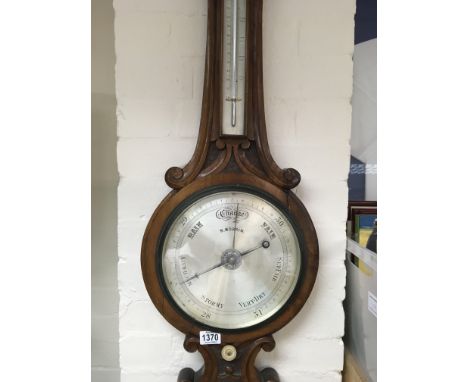 A , R Morrin Victorian mahogany barometer With Thermometer box . 108 cm
