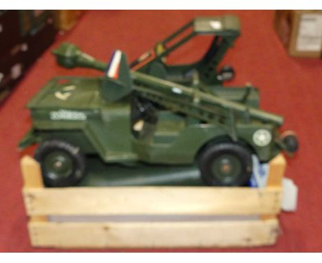 A quantity of Action Man and Cherilea related plastic vehicles to include military Jeep and helicopter