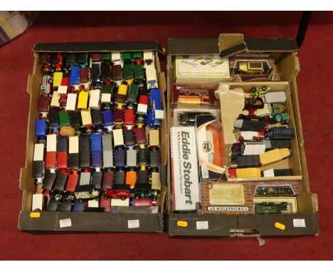 Two trays of mixed loose and boxed Lledo Days Gone and Matchbox Models of Yesteryear, with original boxes and packaging