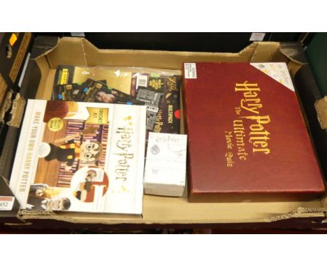 One tray of Harry Potter Collectables to include trading cards, Harry Potter the Ultimate Movie Quiz and other Harry Potter n