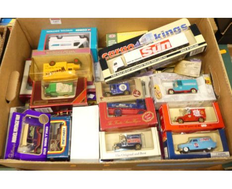 One tray of modern issue diecast to include Matchbox, Lledo Days Gone, MOY, etc, majority housed in original boxes