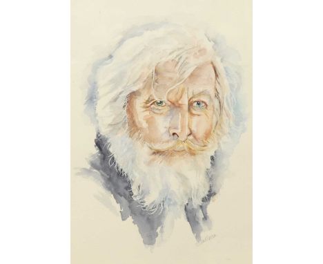 Sue Green - Head and shoulders portrait of a middle-aged man, watercolour, signed lower right, 38 x 28cm