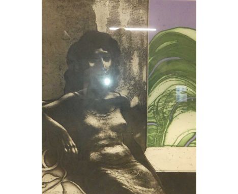 David Bumbeck (b.1940) - Etching in colours, signed and numbered 21/50 in pencil to the margin, 44 x 37cm 