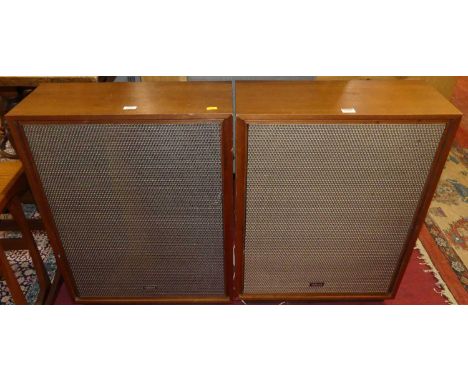 A pair of Yamaha NS-18 teak cased floor speakers, w.54cm 