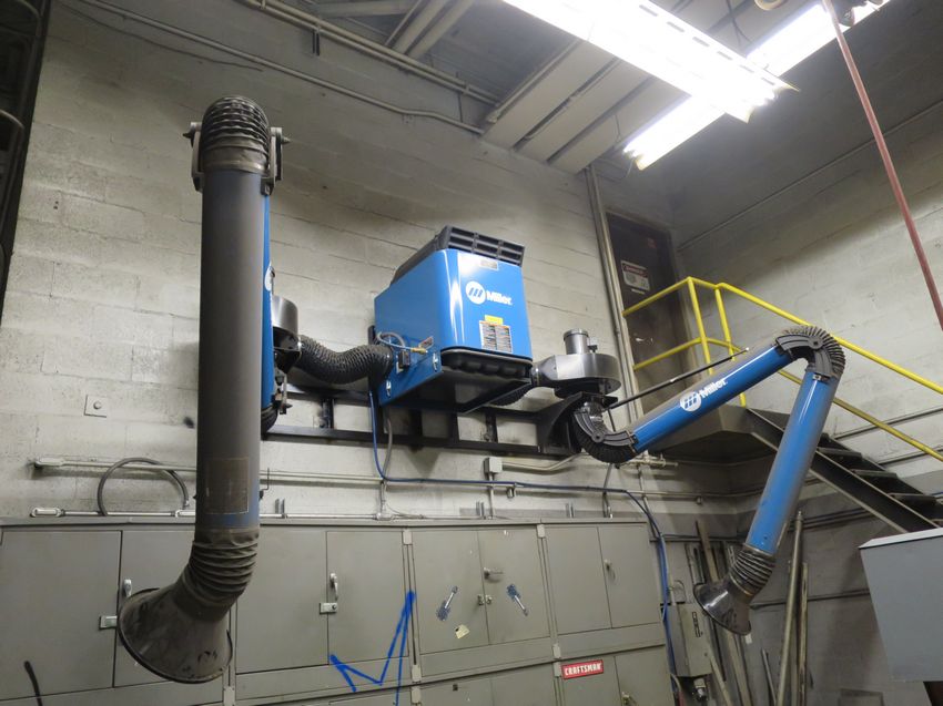 Miller welding exhaust system, wall mounted