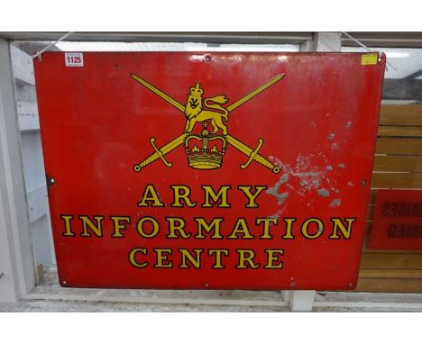 A vintage 'Army Information Centre' enamel sign, 46 x 61cm.&nbsp; 