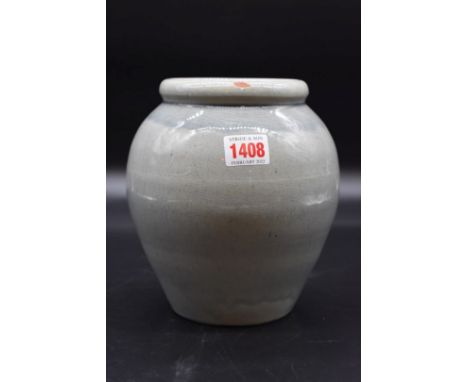 A Constance Spry ovoid vase, by Fulham Pottery, incised signature,&nbsp;18.5cm high, (glaze chips to rim).&nbsp; Provenance: 