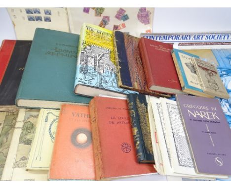 MIXED COLLECTOR'S BOOKS &amp; FIRST EDITIONS, two Art Society posters and a small quantity of world stamps, the books include