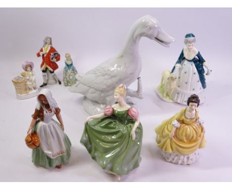 ROYAL DOULTON FIGURINES Michelle HN2234, Pretty Ladies Coralie HN4929, A Milk Maid HN2057, Coalport Ladies of Fashion Abigail