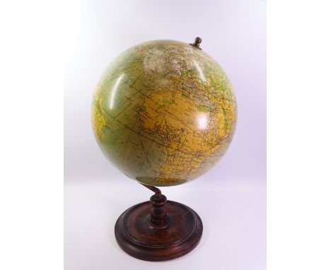 PHILIPS' VINTAGE 14INCH TERRESTRIAL GLOBE, marked to the base 'A M' (Air Ministry) and said by the vendor used to calculate t