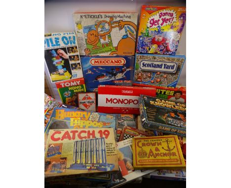 VINTAGE &amp; LATER BOARD, TABLE &amp; CONSTRUCTION GAMES including Monopoly, Battleship, Meccano Hyperspace, Robot Action Ga