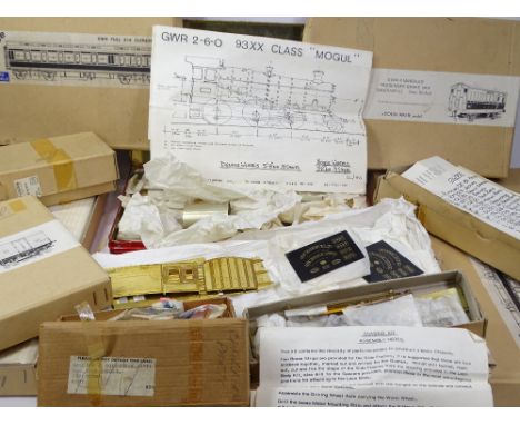 C. C. W MODEL MANUFACTURING CO GWR2-6-0 93XX CLASS 'MOGUL' UNBUILT KIT LOCOMOTIVE, tender, carriages and stock vans