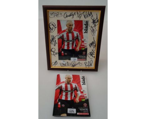 A 2008 Sheffield United versus Norwich City football programme, together with a framed programme cover signed by members of T