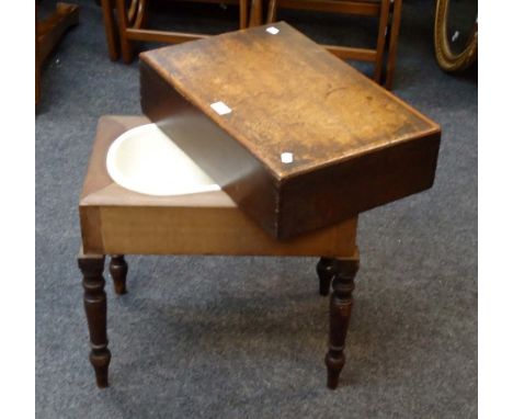 A Victorian mahogany commode, with ceramic liner