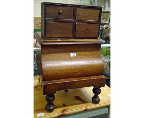 A Victorian mahogany single step- commode, and a four drawer miniature chest