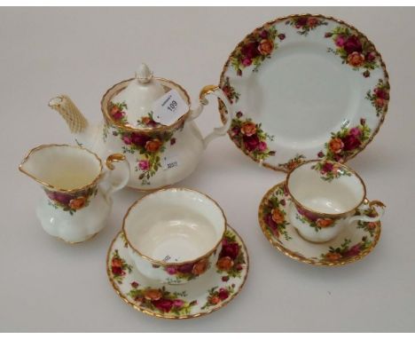 A Royal Albert Old Country Roses tea service, largely a six place setting with additions