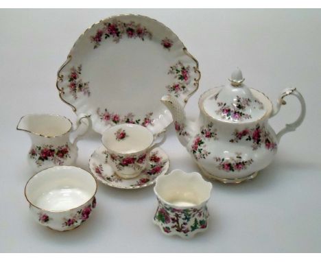 A Paragon Victoriana Rose tea and coffee service, a Royal Albert Moss Rose tea service and other similar wares (three boxes)